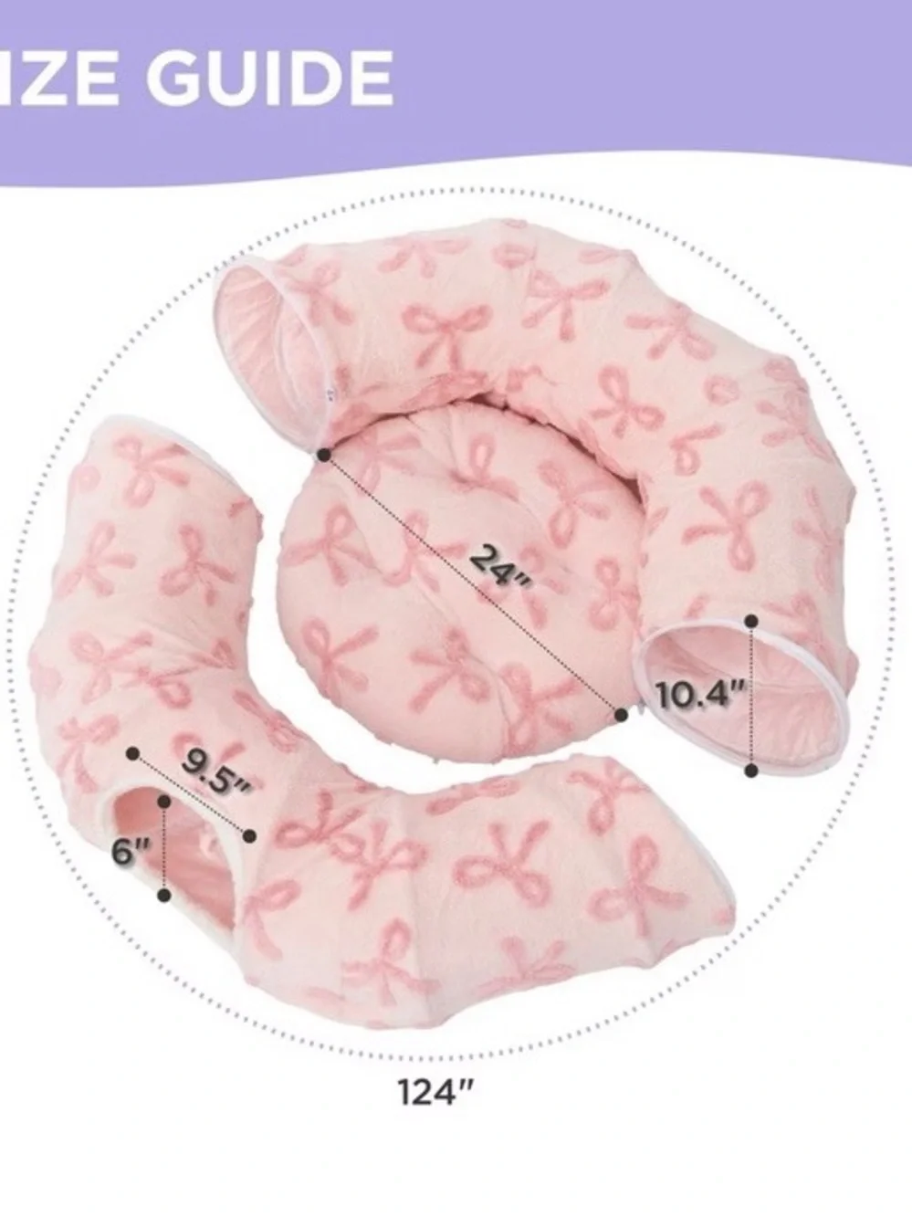 BEDSURE Plush Pink Cat Tunnel & Bed Combo - Soft Play Lounger ❗️🎀💕⭐️